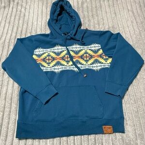 Ariat Blue Hoodie with Southwestern Pattern